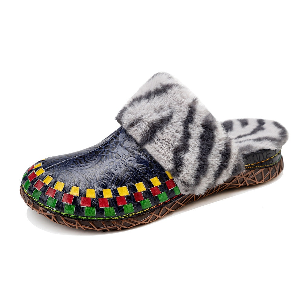 Autumn And Winter New Hairy Slippers Flat Bottom