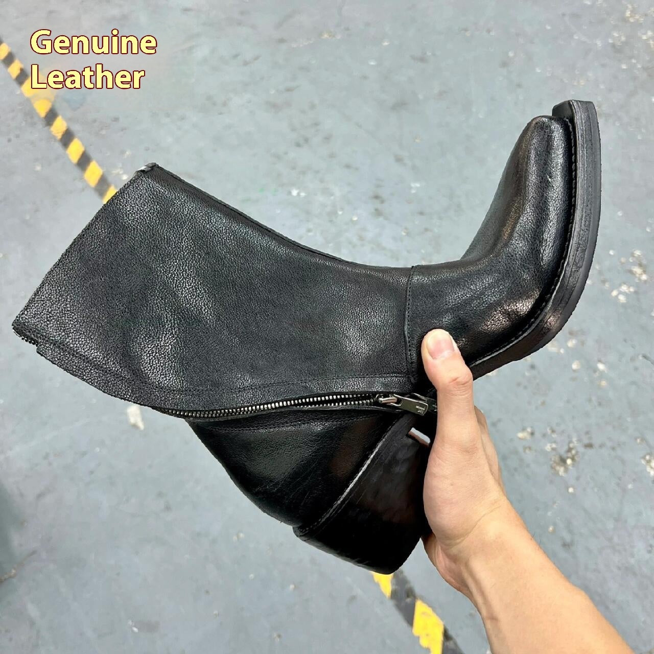 British Wizard Retro Spiral Oblique Zipper Martin Boots