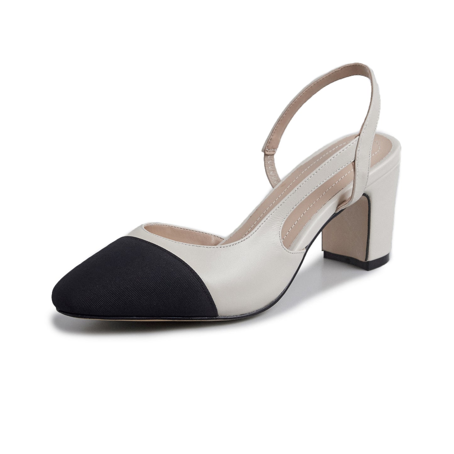 Women's Spring New Color-blocking Leather Empty Sandals
