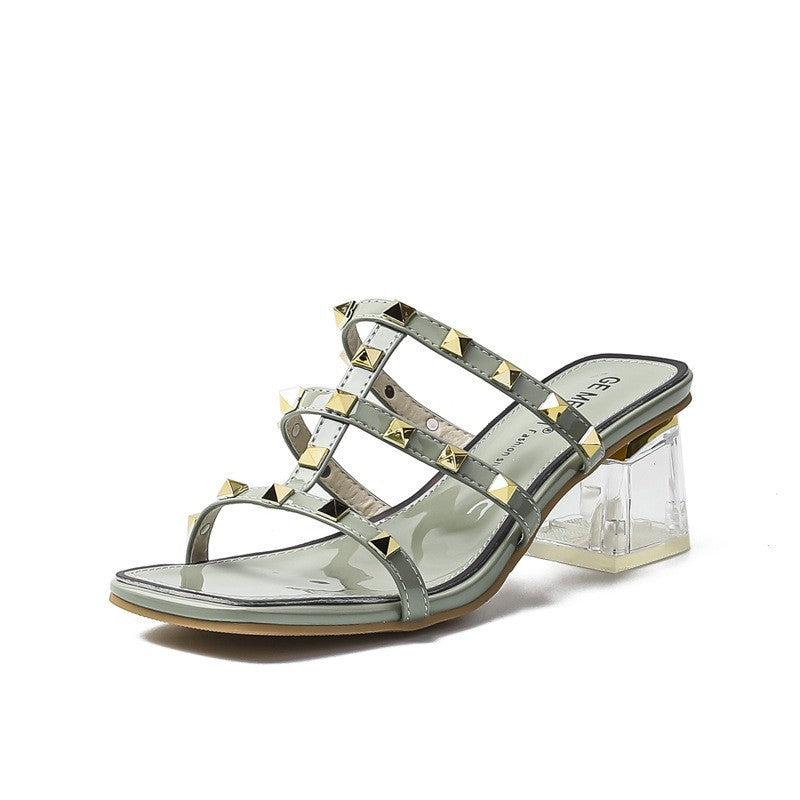 Women's Rivet High-heeled Sandals