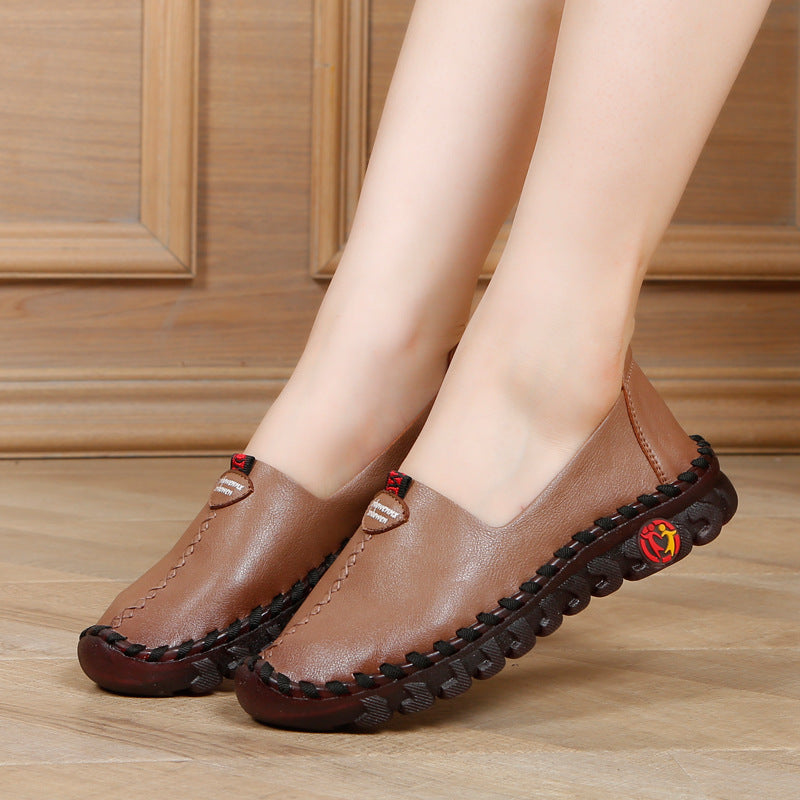 Autumn New Style Casual Flat Shoes Soft Sole Leather Women's Shoes