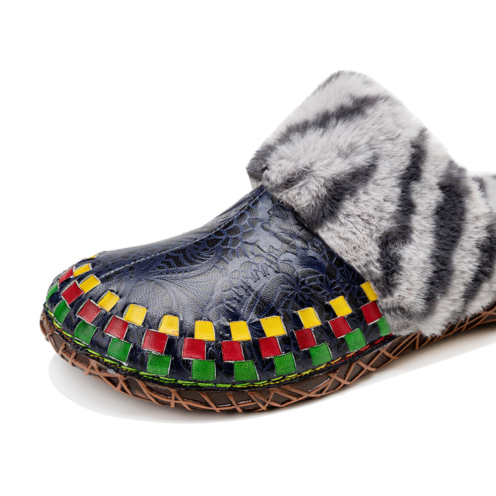 Autumn And Winter New Hairy Slippers Flat Bottom