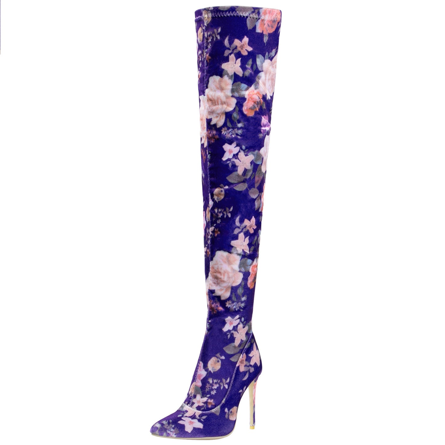 New Ethnic Print High-top Stiletto Women's Boots