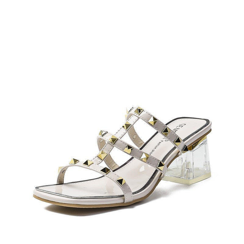Women's Rivet High-heeled Sandals