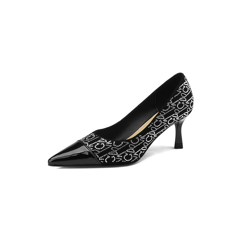 Fine Heel Pointed Shallow Mouth Four Seasons Single Shoes Female