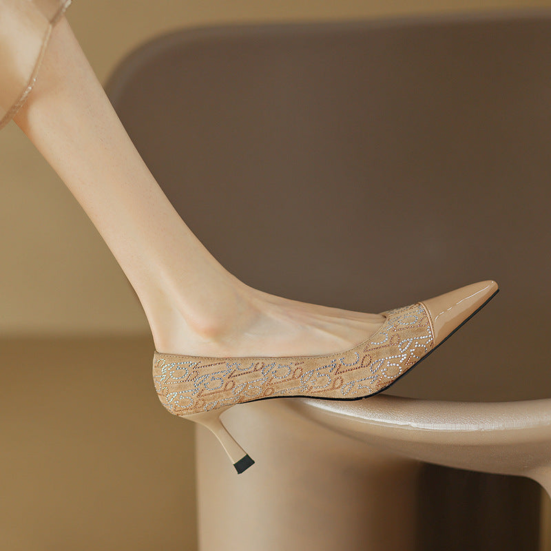 Fine Heel Pointed Shallow Mouth Four Seasons Single Shoes Female