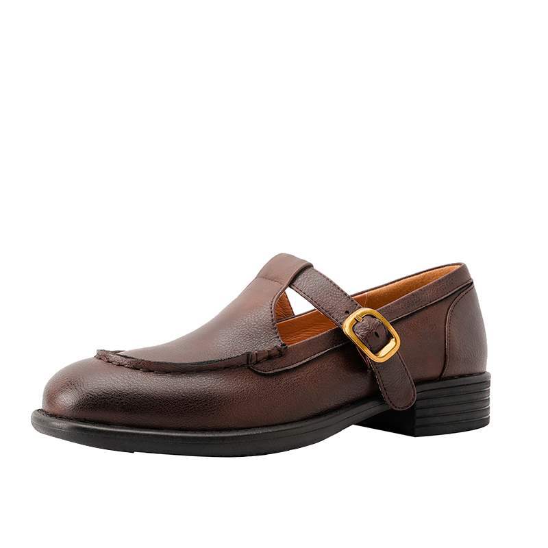 Women's Fashion Retro Leather Mary Jane Shoes
