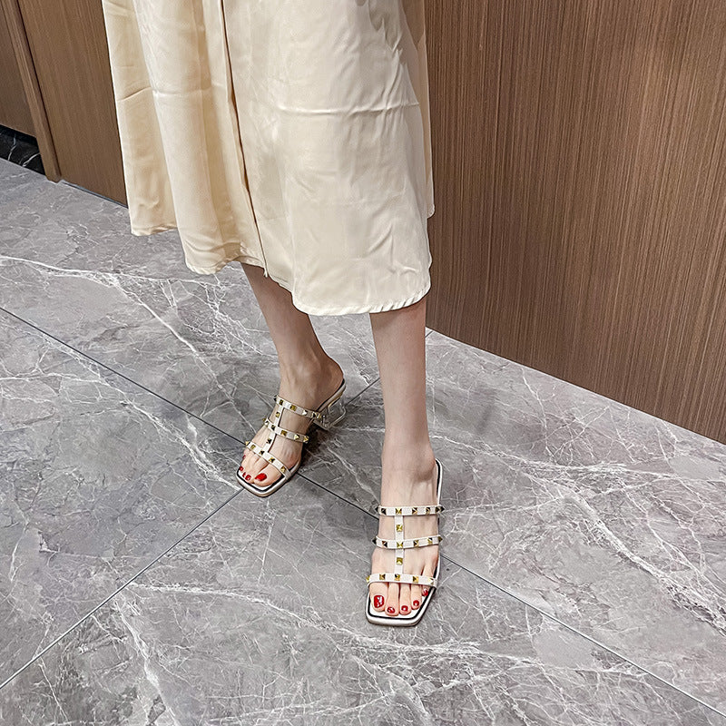 Women's Rivet High-heeled Sandals