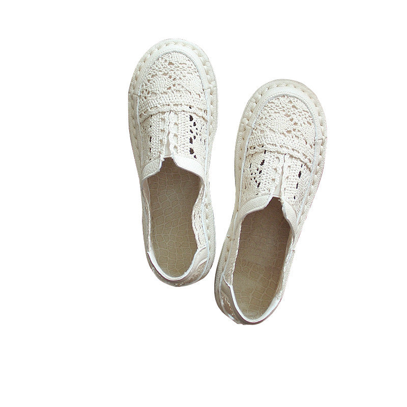 Cotton And Linen Art White Shoes Summer Retro Super Soft Bottom Breathable Mesh Shoes