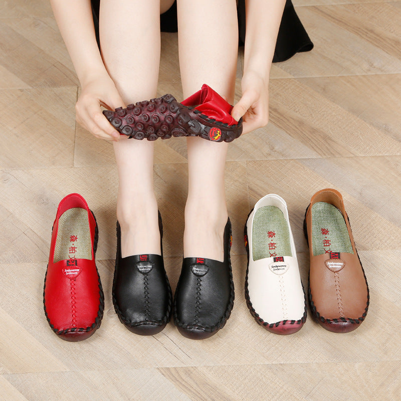 Autumn New Style Casual Flat Shoes Soft Sole Leather Women's Shoes
