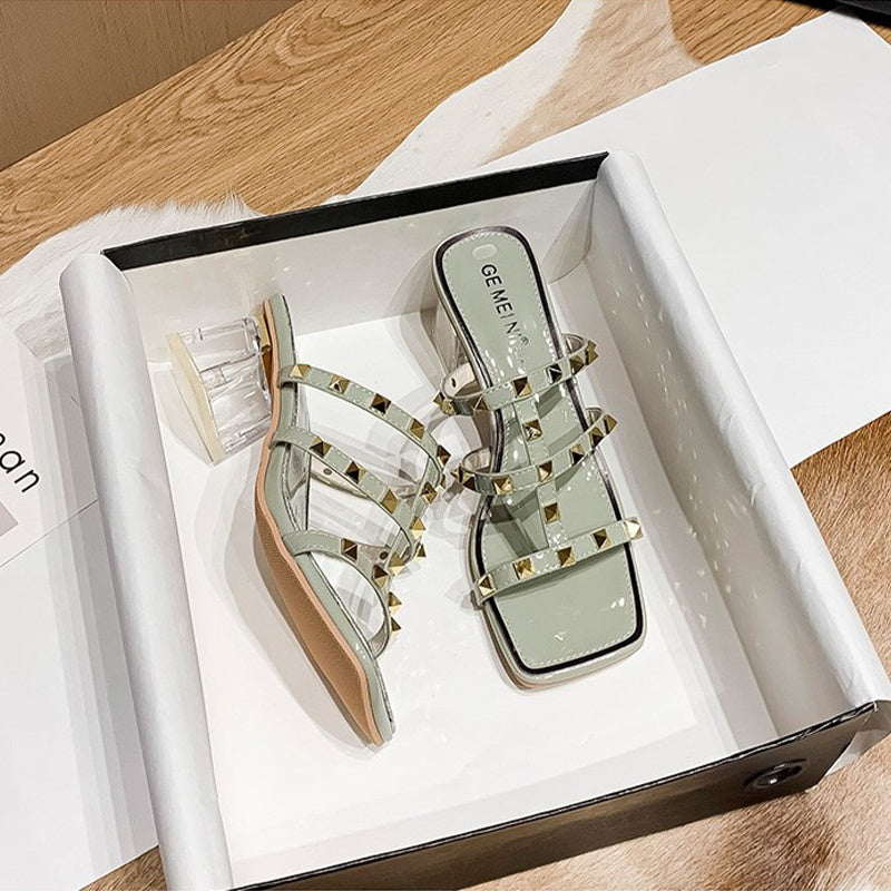 Women's Rivet High-heeled Sandals