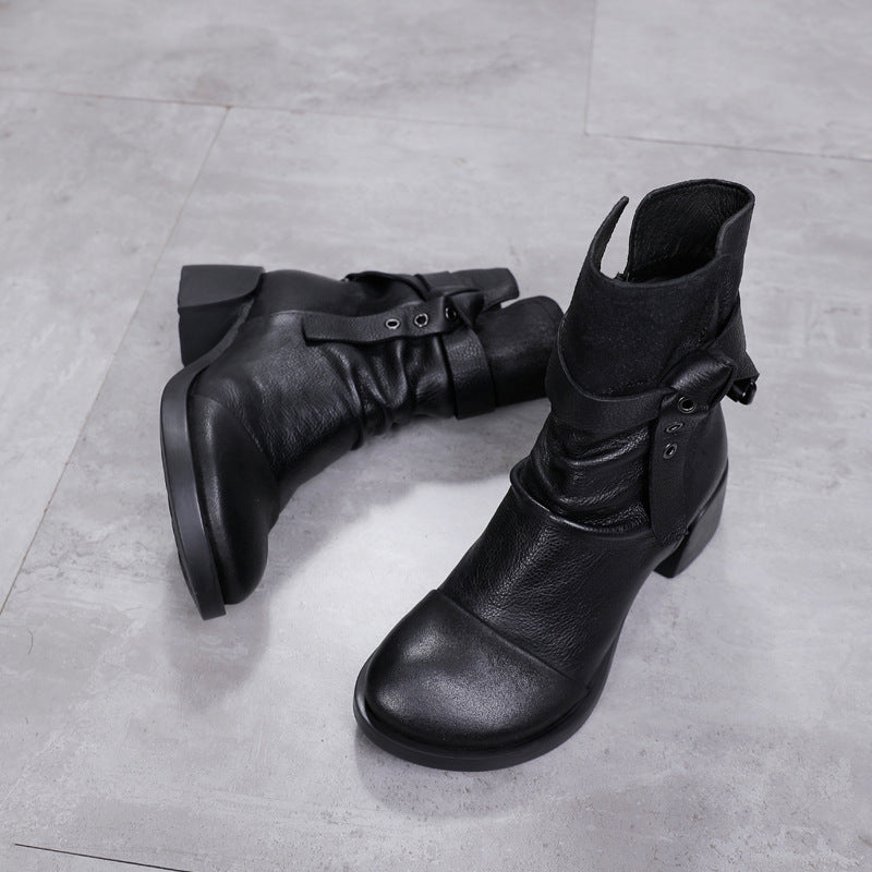Fashion Personality Women's Retro Chunky Heel Ankle Boots