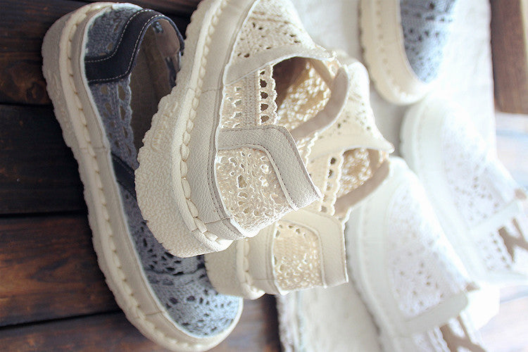 Cotton And Linen Art White Shoes Summer Retro Super Soft Bottom Breathable Mesh Shoes