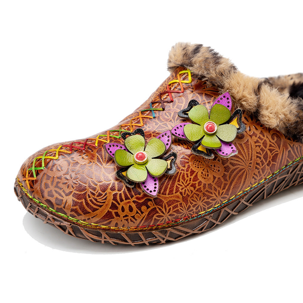 Autumn And Winter New Hairy Slippers Flat Bottom