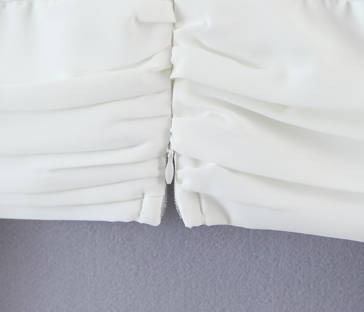 Autumn V neck Tight Waist Pleated Decorative Poplin Shirt Women