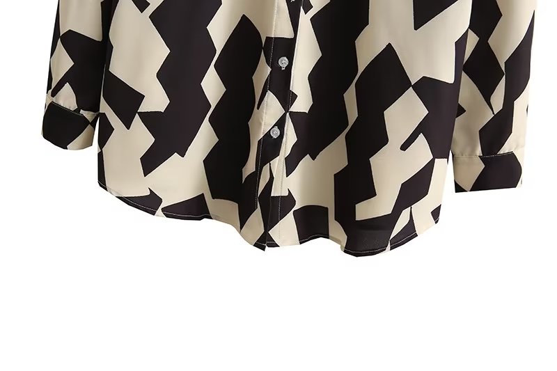 Autumn Tuyere Pocket Decoration Printed Shirt