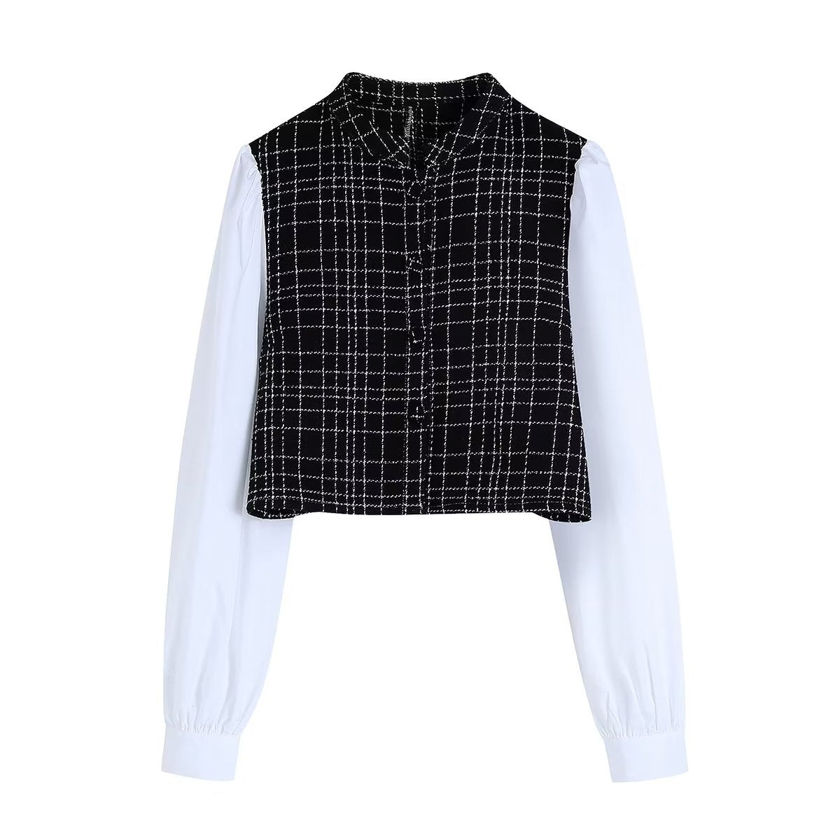 Black and White Patchwork Shirt