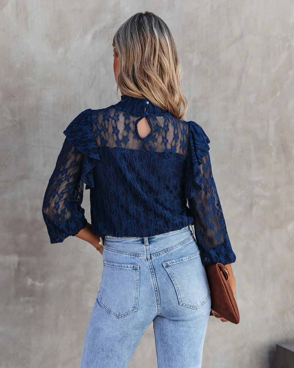 Women Summer Vacation New Gouhua Hollow Lace Lotus Long Sleeve Blouses