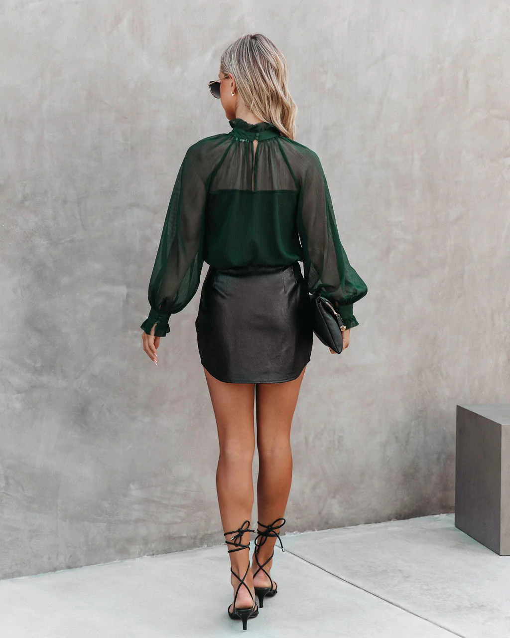 Women Summer Vacation New High Neck Lantern Sleeve Long Sleeve Top