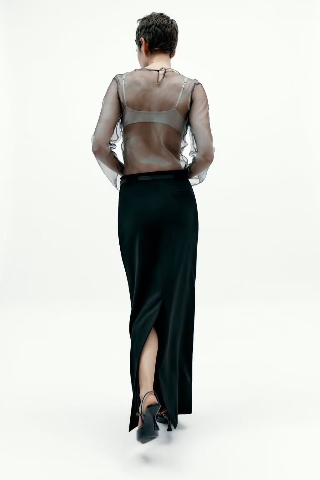 Women Clothing Autumn Winter Sexy with Belt Solid Color High Waist Skirt for Women