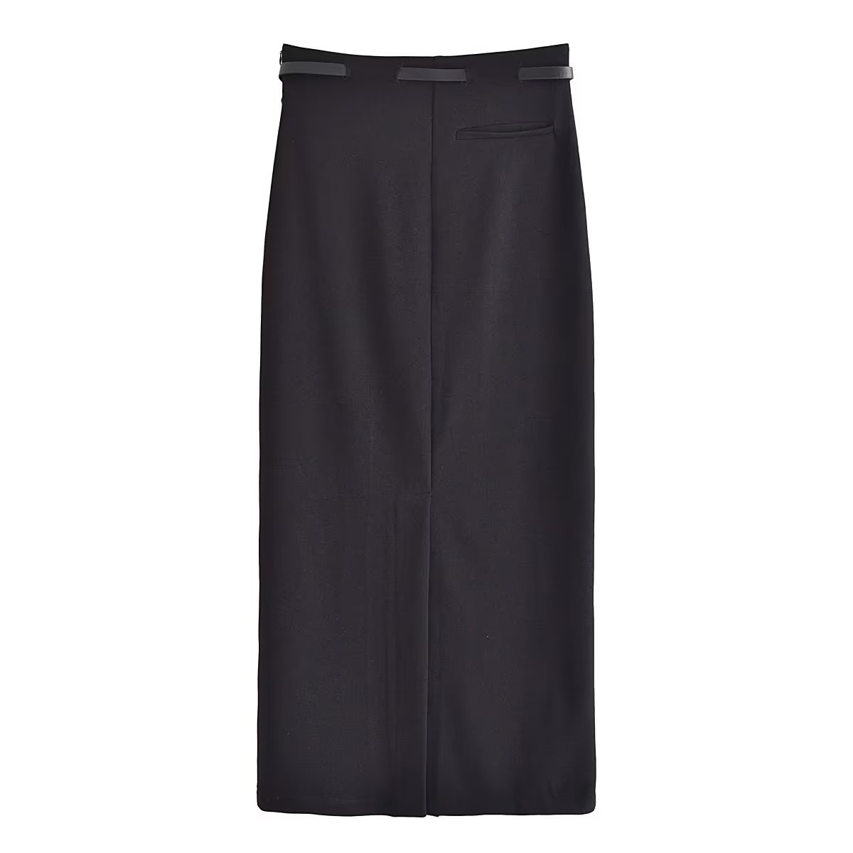 Women Clothing Autumn Winter Sexy with Belt Solid Color High Waist Skirt for Women