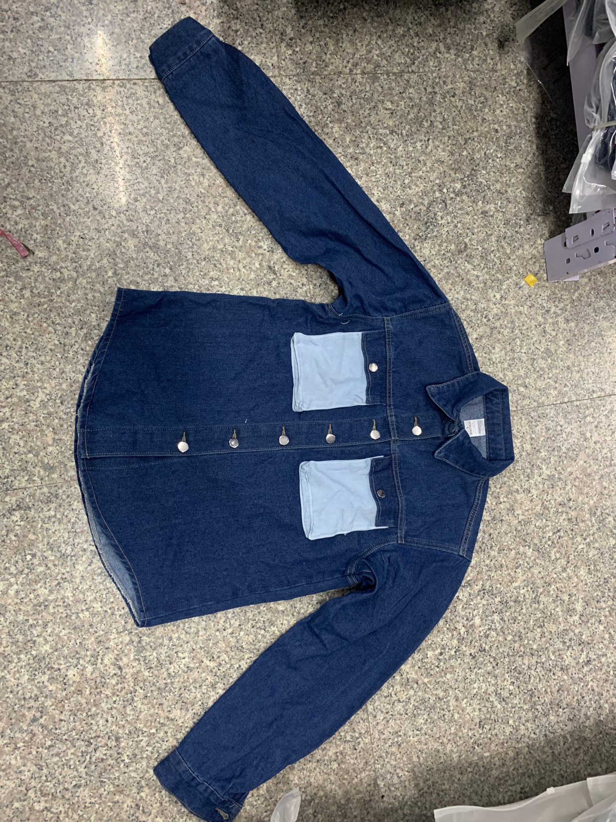Stitching Denim Casual Coat