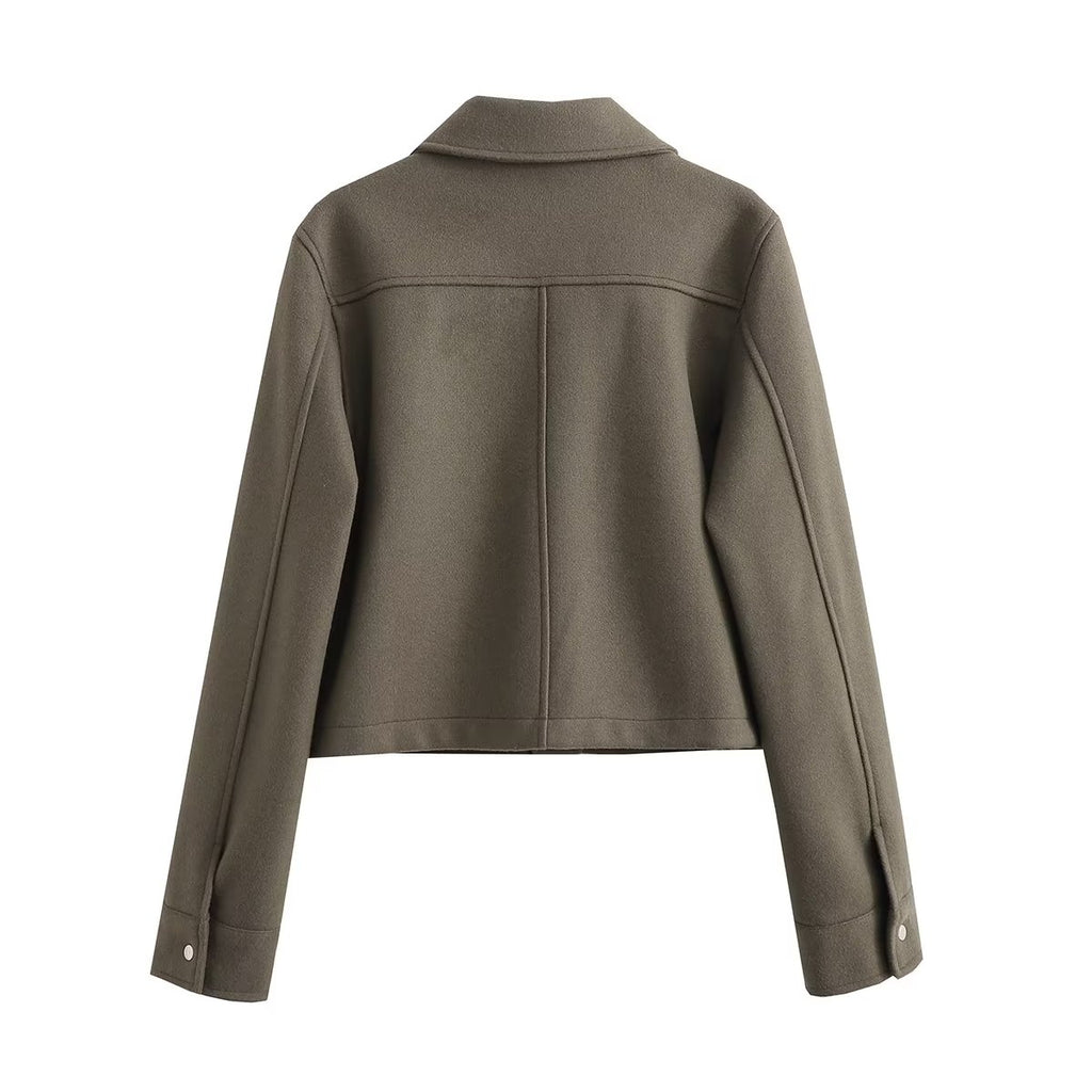 Autumn Women Clothing Street Casual Soft Woolen Jacket