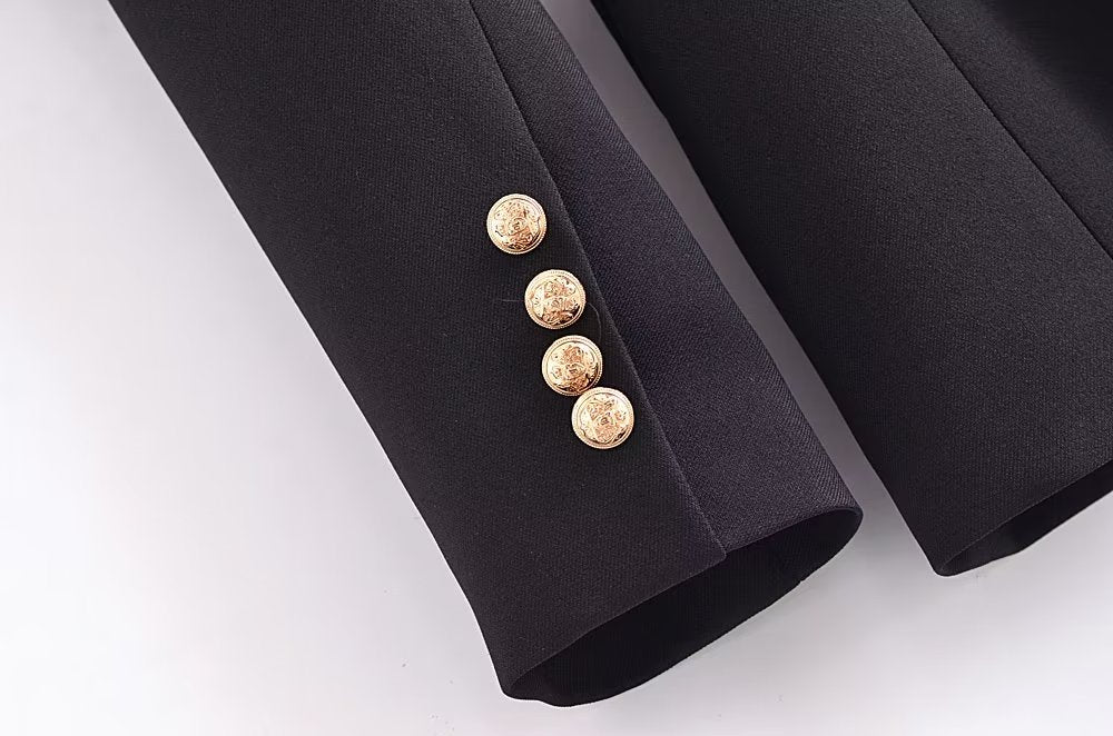 Ropa de otoño para mujer con cinturón, botones, decoración, blazer ajustado que favorece la figura