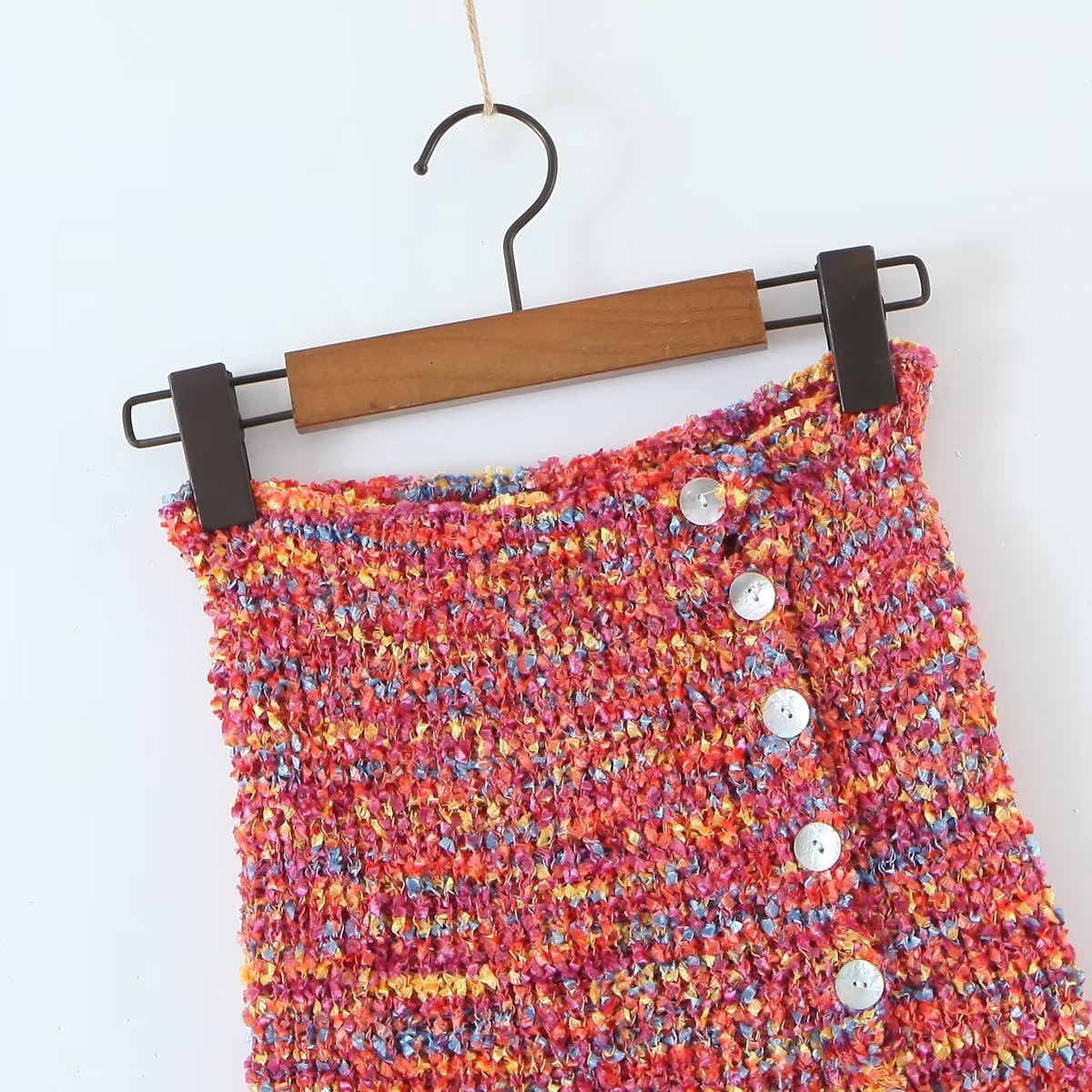 Suéter corto sexy de una sola botonadura con cuello en V y manga larga para mujer