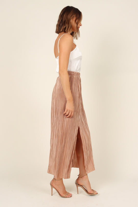 Spring Summer Elastic Waist Box Pleat Split Sexy Tight Casual Mid Waist Classic Mid Length Skirt