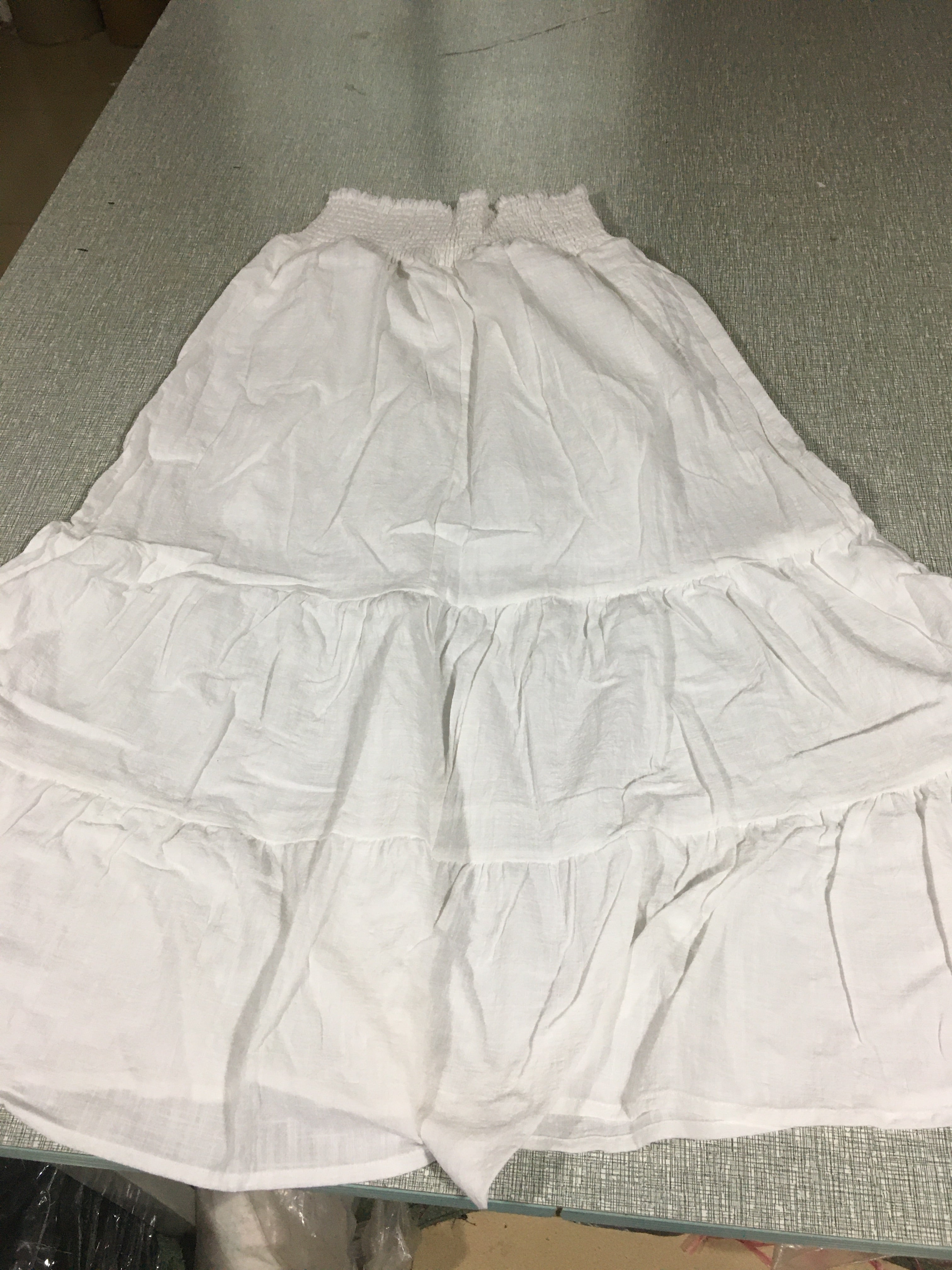 Spring Summer Solid Color Pleated Stitching Elastic High Waist Sheath Skirt