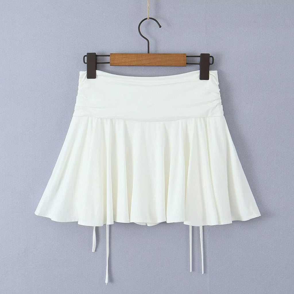 Falda plisada de cintura baja para mujer, con encaje, dulce y picante, de Niche Vitality