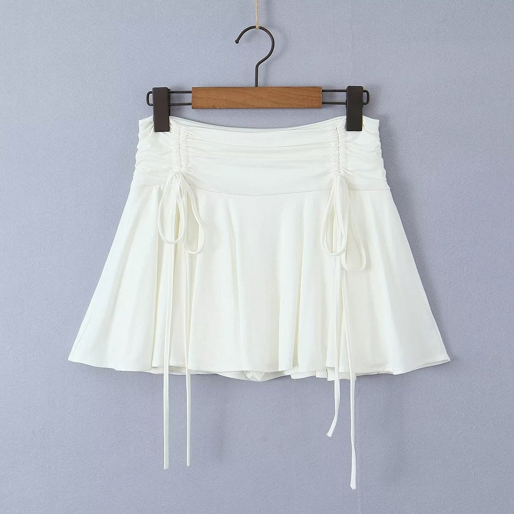 Falda plisada de cintura baja para mujer, con encaje, dulce y picante, de Niche Vitality