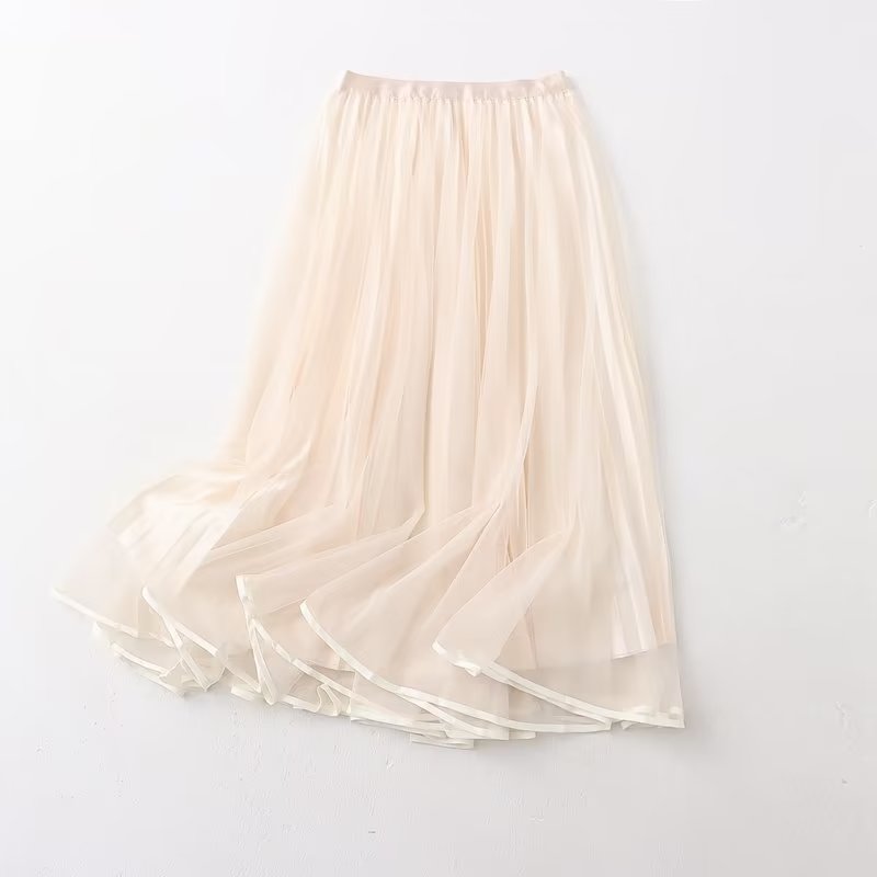 Wear On Both Sides Skirt Women Clothing Summer Casual Elegant Elastic Waist Pleated