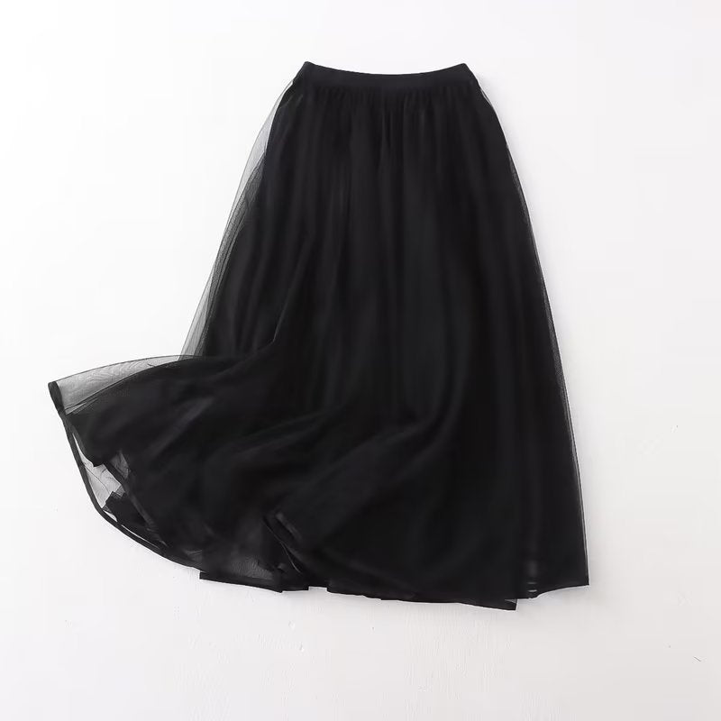 Wear On Both Sides Skirt Women Clothing Summer Casual Elegant Elastic Waist Pleated
