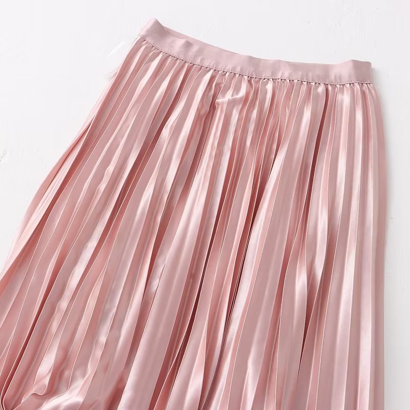 Wear On Both Sides Skirt Women Clothing Summer Casual Elegant Elastic Waist Pleated