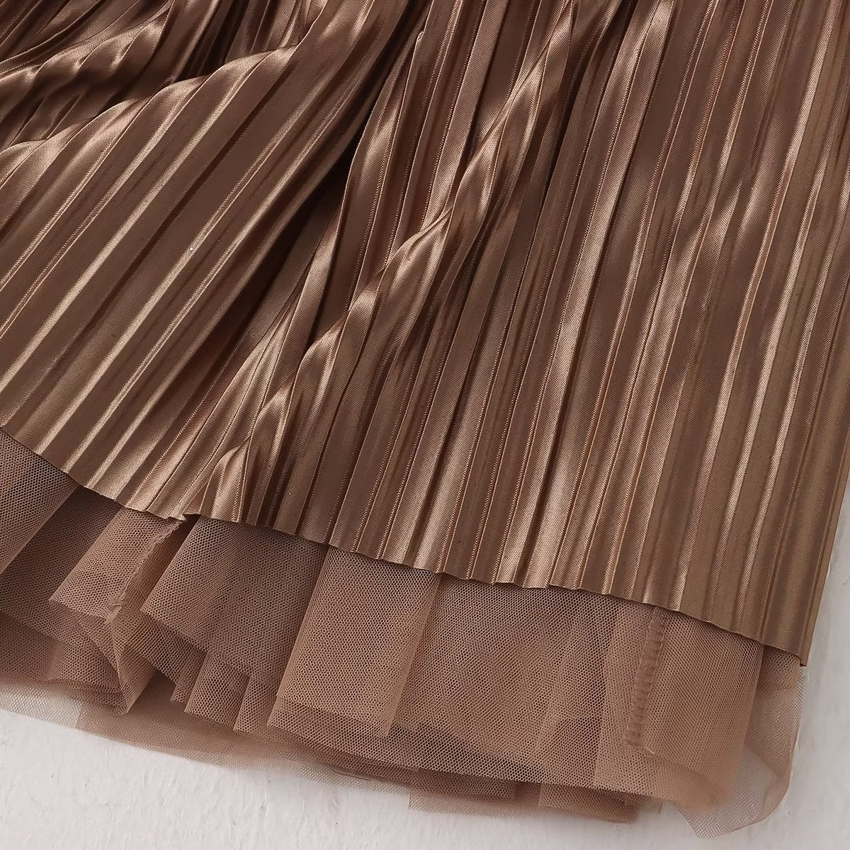 Spring Autumn Retro Solid Color All Matching Long Skirt Women Clothing