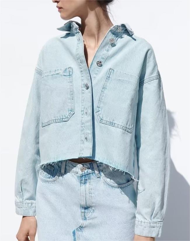 Spring Women Clothing Urban Casual Short Denim Jacket Coat