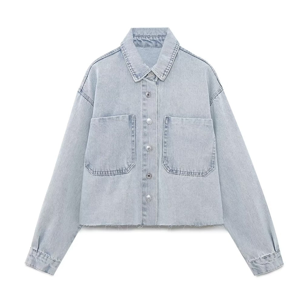 Spring Women Clothing Urban Casual Short Denim Jacket Coat