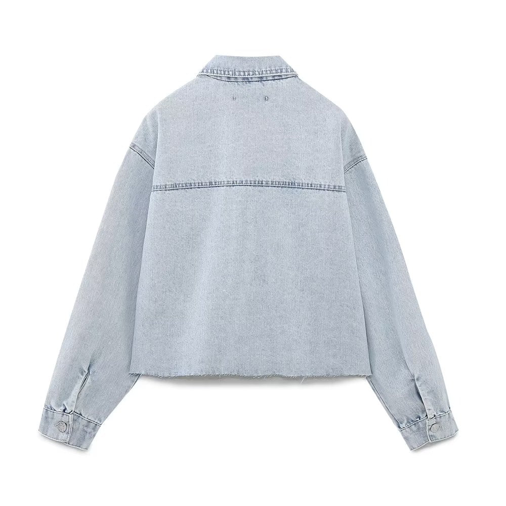 Spring Women Clothing Urban Casual Short Denim Jacket Coat