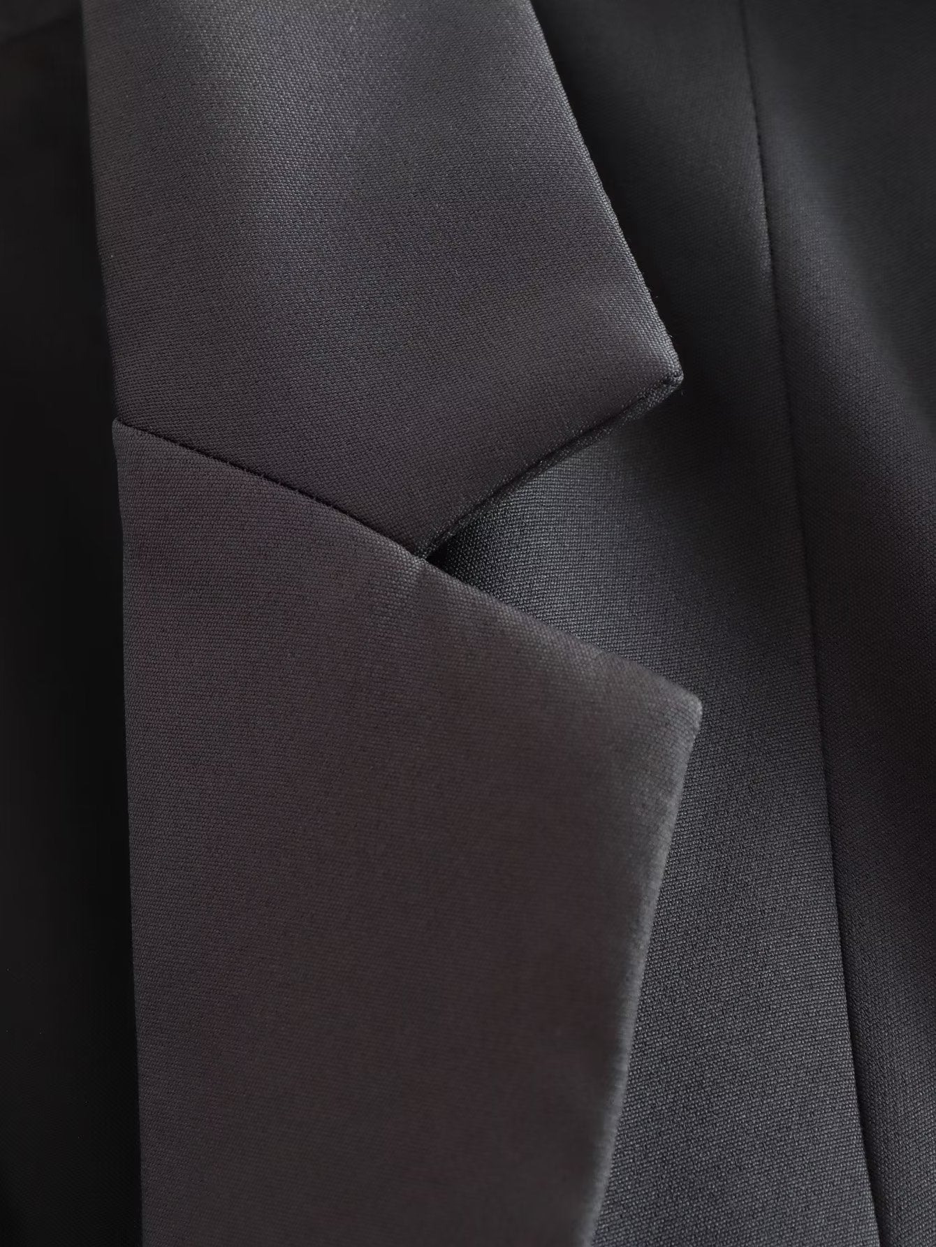 Blazer corto con cuello y patchwork adelgazante para mujer de otoño