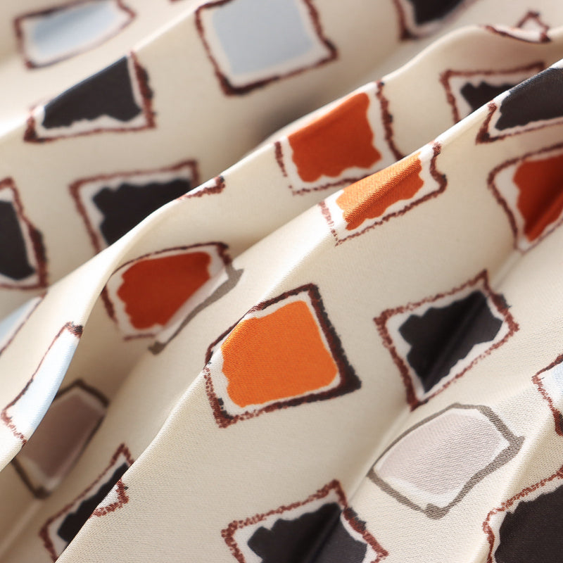 Summer Mesh Skirt Women Summer Pleated Skirt Large Swing Skirt Women Drape Printed Mid Length A line Skirt