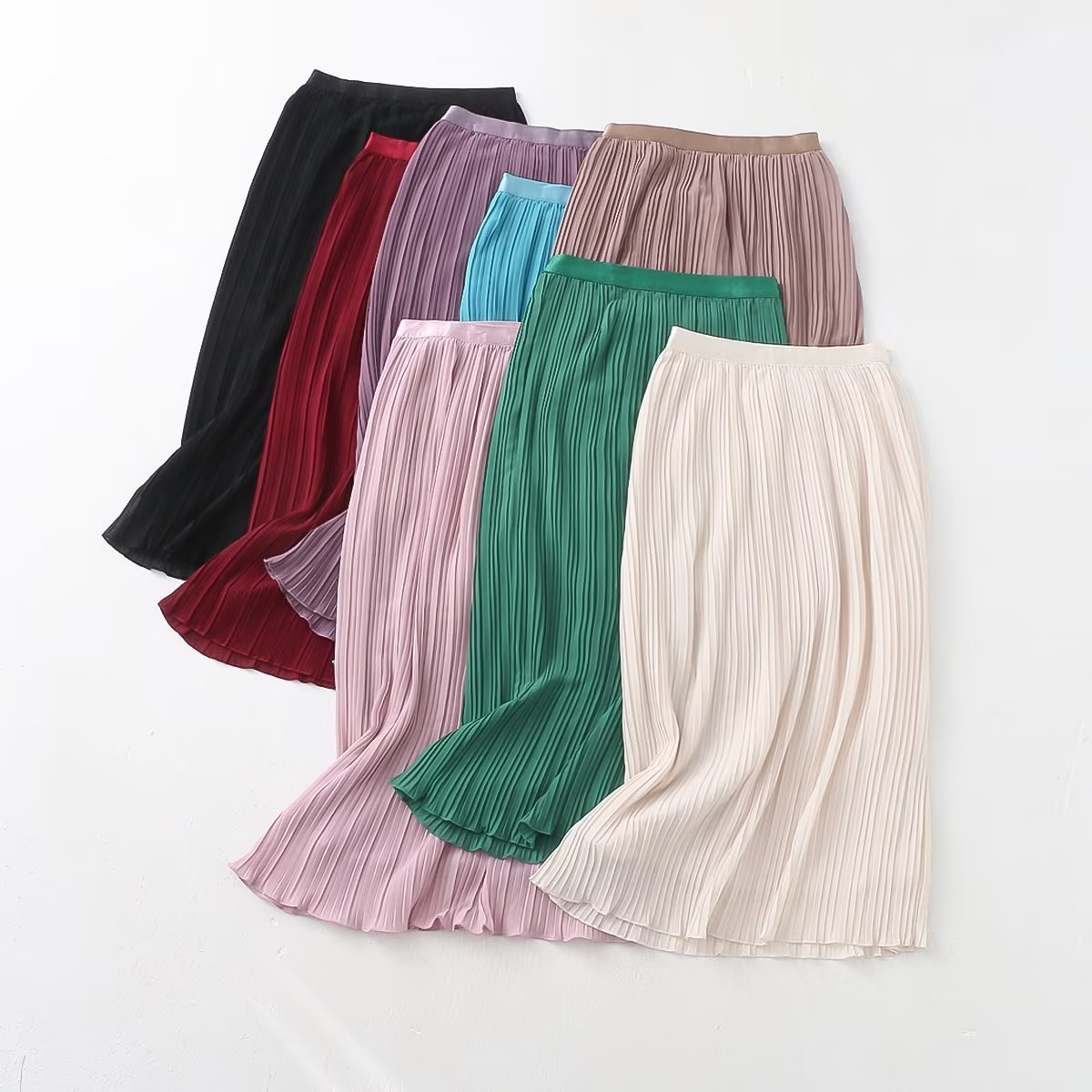 Spring Summer Wear Skirt Elastic Waist Korean A line Sheath Skirt Tulle Skirt Double Sided Wear Skirt