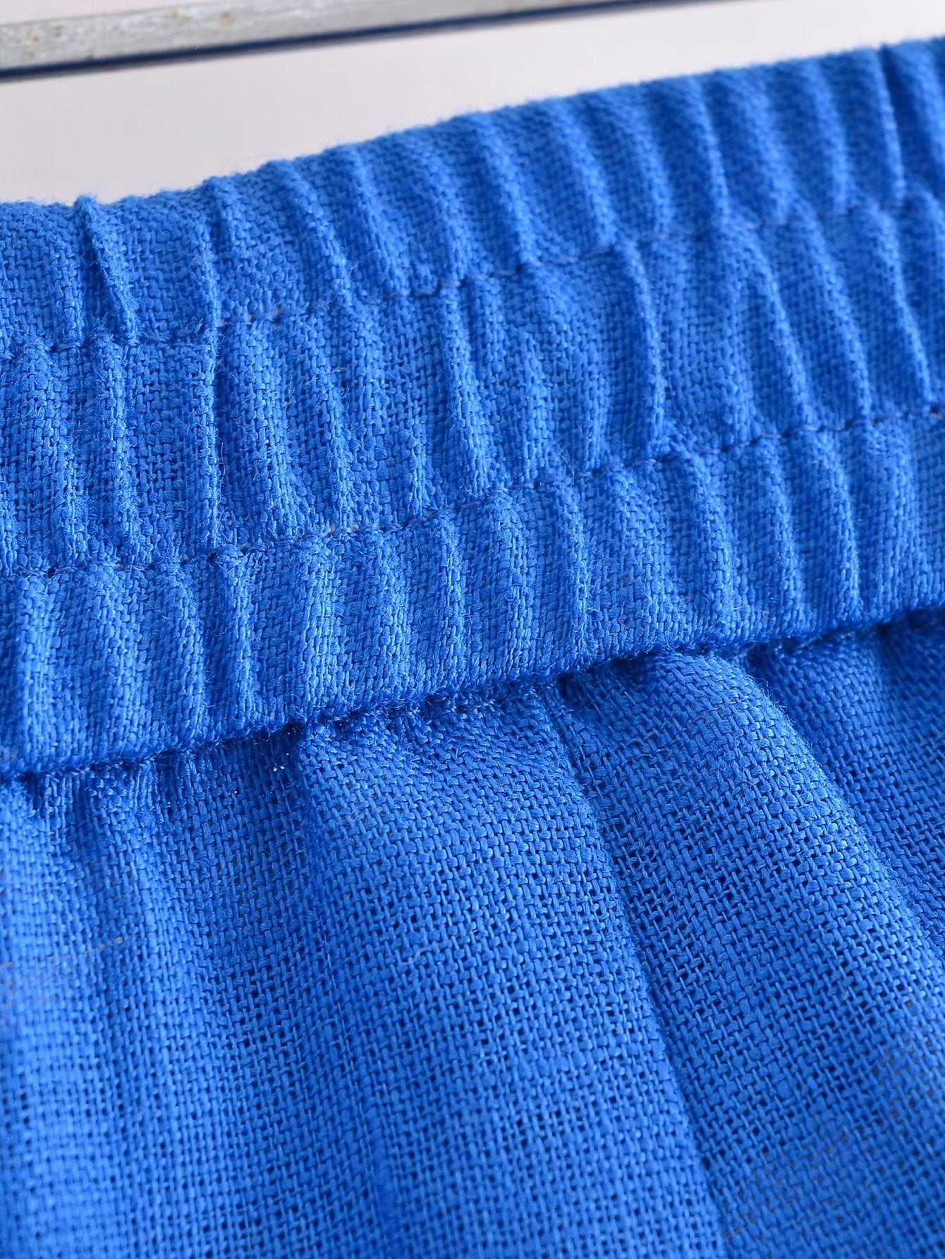 Spring Summer Women Straight Loose Casual Pants Stretch High Waist Linen Trousers