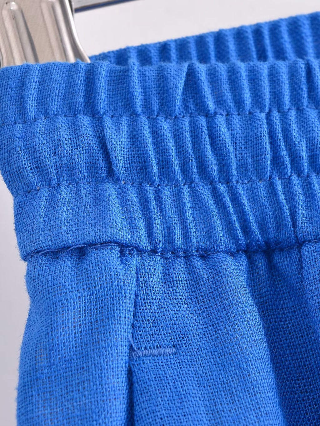 Spring Summer Women Straight Loose Casual Pants Stretch High Waist Linen Trousers