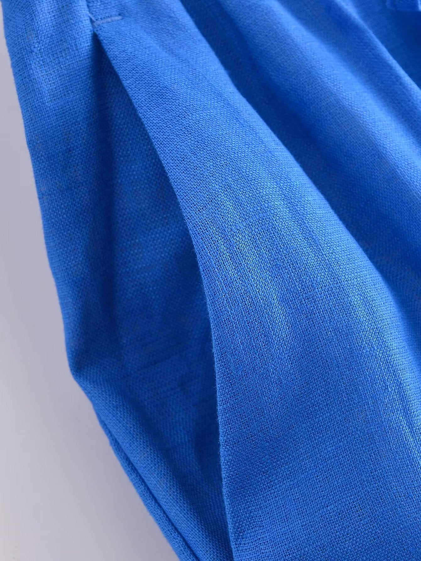 Spring Summer Women Straight Loose Casual Pants Stretch High Waist Linen Trousers