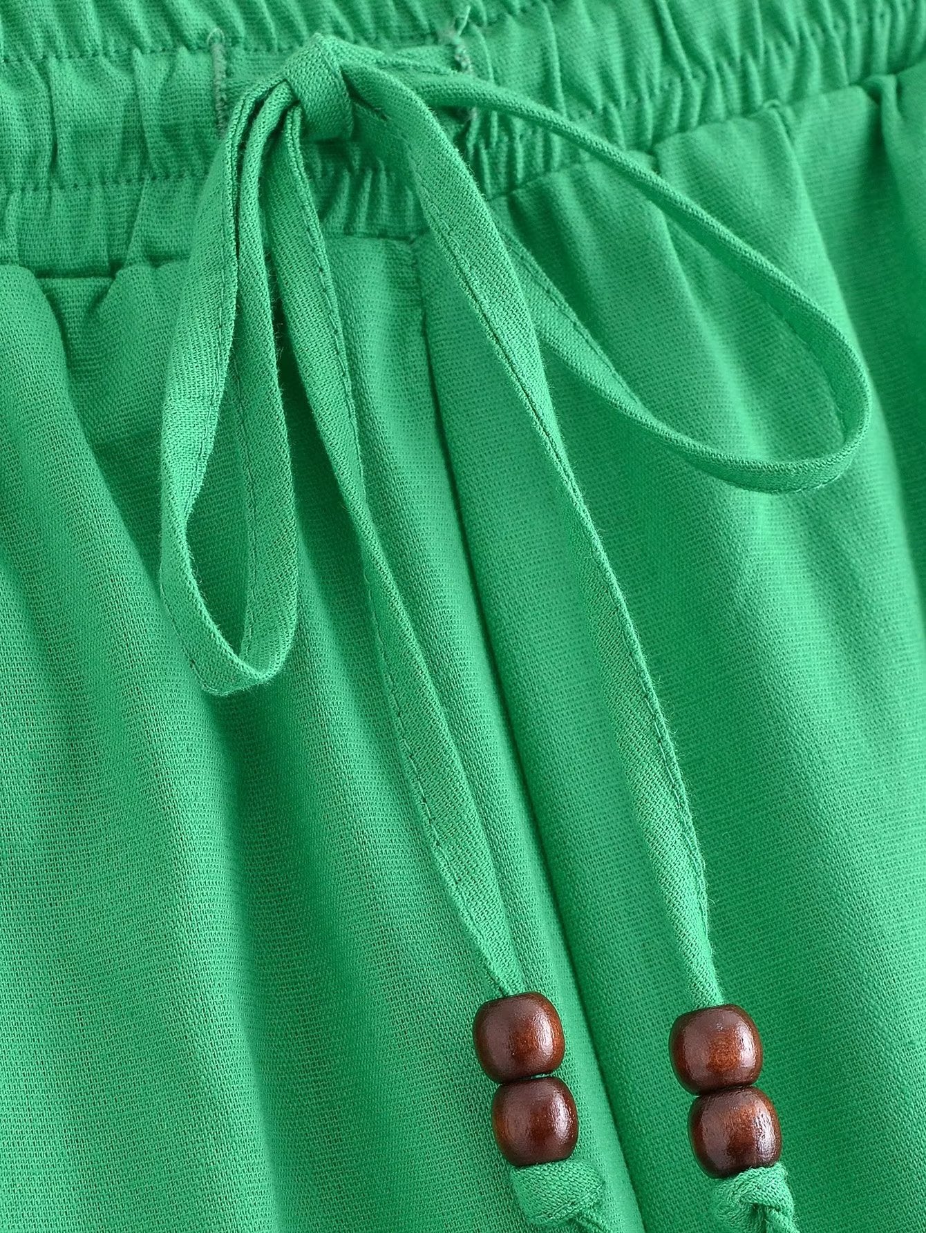 Spring Summer Women Straight Loose Casual Pants Stretch High Waist Linen Trousers