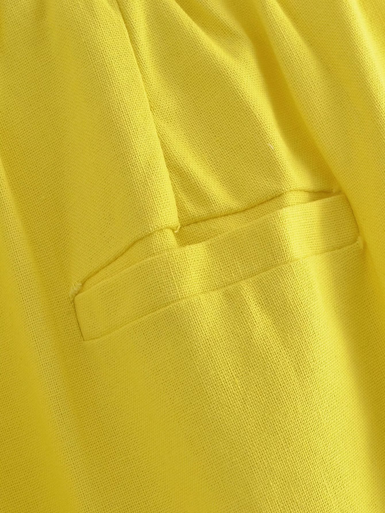 Spring Summer Women Straight Loose Casual Pants Stretch High Waist Linen Trousers