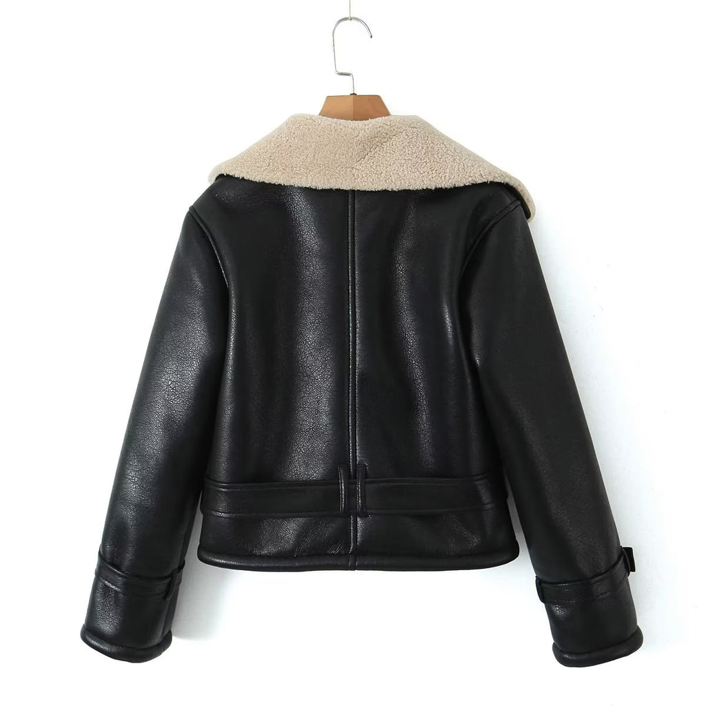 Autumn Winter Women Casual Double Sided Short Jacket