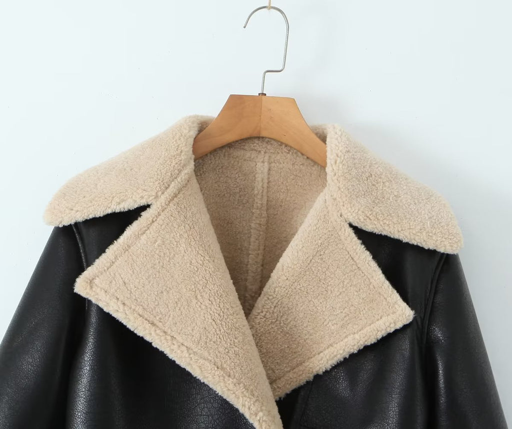 Autumn Winter Women Casual Double Sided Short Jacket